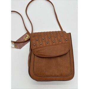 Vintage Sam & Hadley Crossbody Brown Studded Bag Vegan Friendly